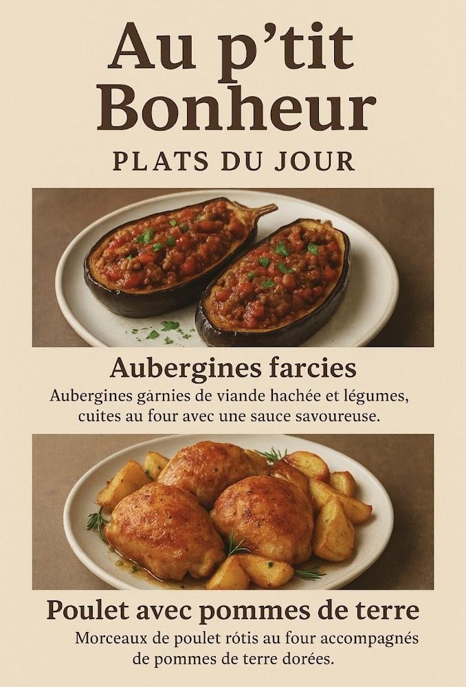 Restaurant Marignane Au p'tit Bonheur - Menu Image 1